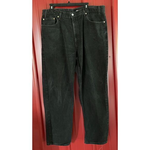 Levis 550 Jeans Relaxed Fit Black Denim Y2K Vintage Weight Mens 42x32‎ - Picture 1 of 9